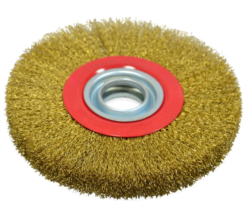 Щітка крацовка стовщена дискова, латунна, 125х20мм Spitce