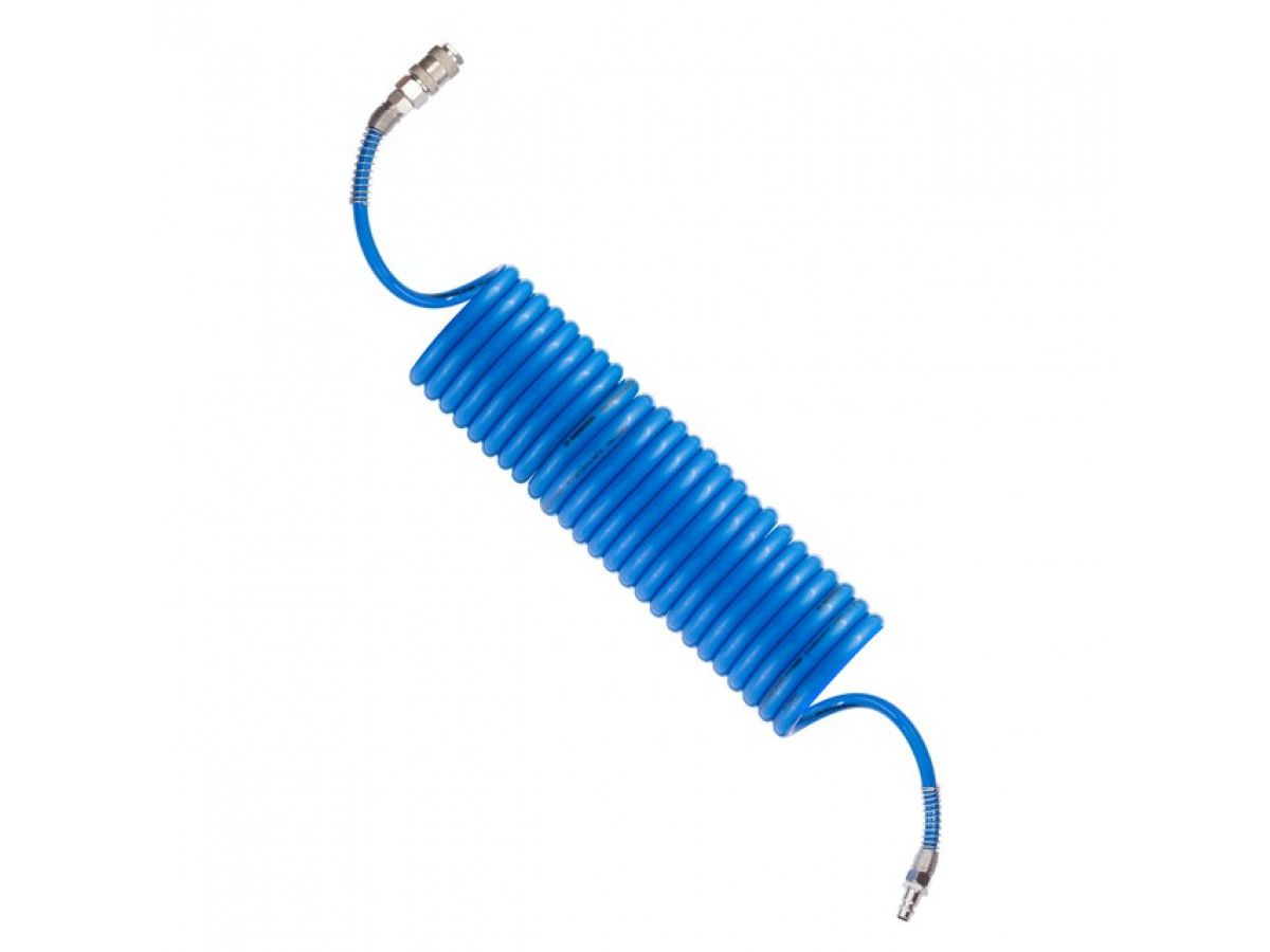 Шланг спіральний поліуретановий з швидкоз'ємними з'єднаннями 6,5х10 мм 20 м APRO