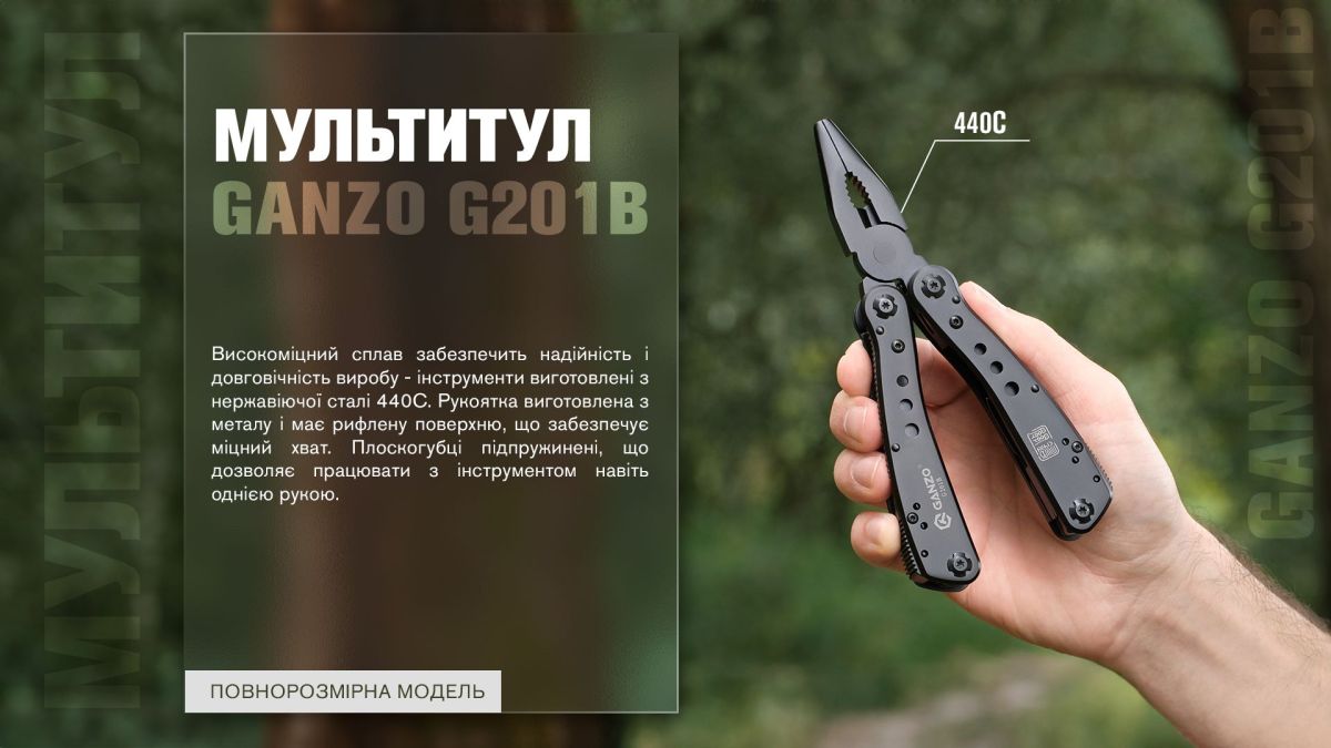 Мультитул Multi Tool Ganzo G201-B чорний