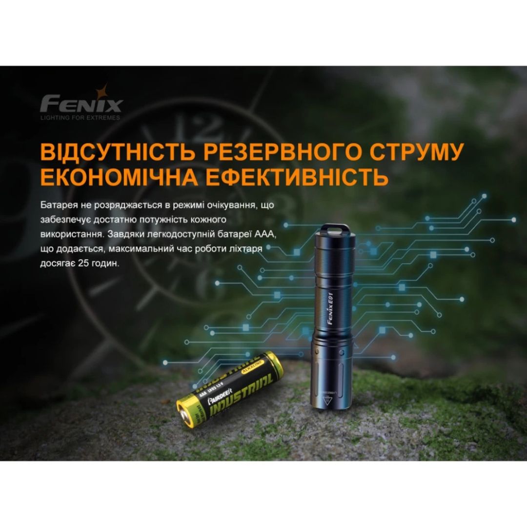 Фонарь ручной Fenix E01 V2.0 черный Fenix E01 V2.0 черный