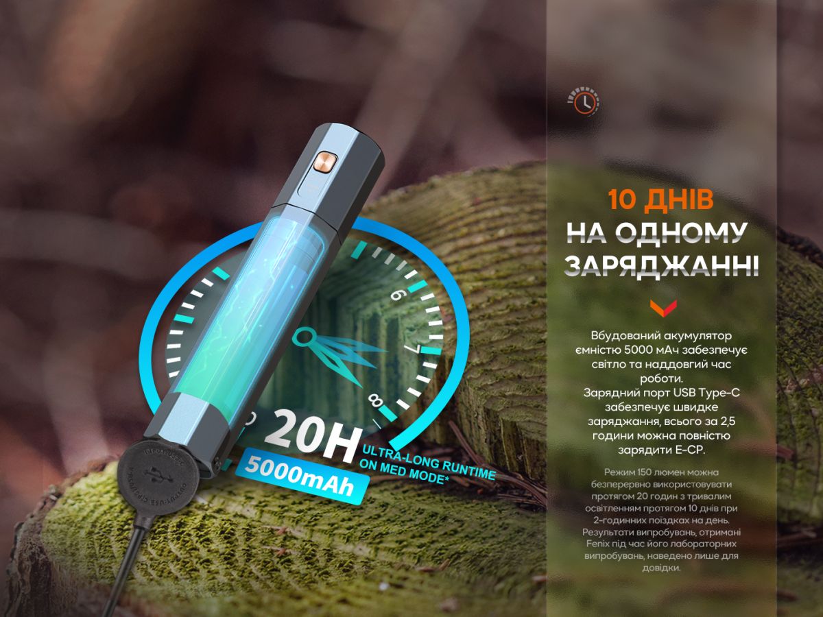 Фонарь ручной Fenix E-CP голубой Fenix E-CP голубой