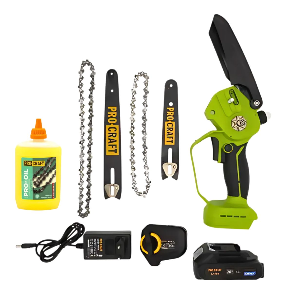 Набір Акумуляторна міні пила Procraft PKA44 (з АКБ та з/п)+Олива для ланц. 200мл