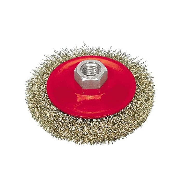 Щітка-крацовка VOREL плоска Ø=115мм з гайкою М14