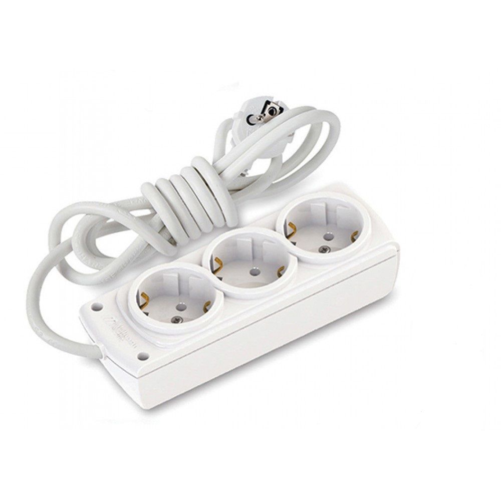 Подовжувач б/з, 3 гнізда, 3м, 10А, Olimpia, Mutlusan