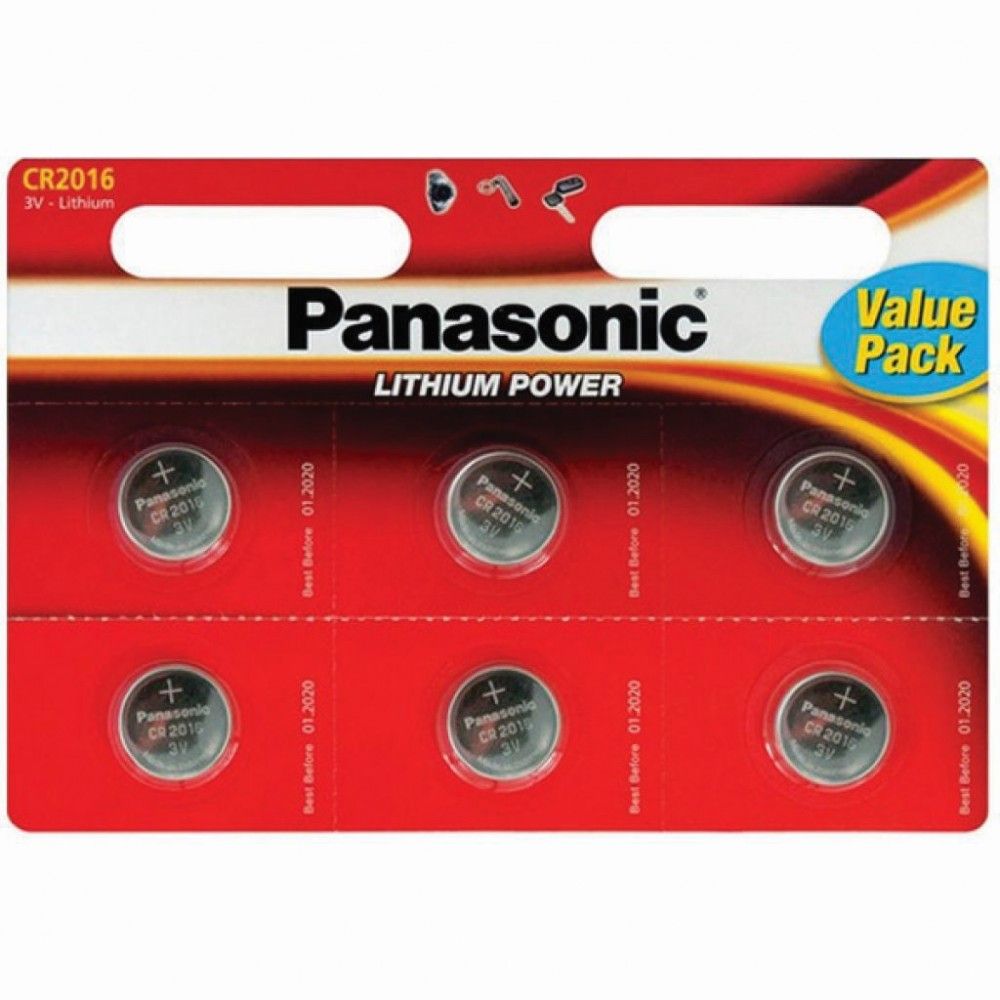 Батарейка CR-2016  Lithium, 3V, PANASONIC (CR-2016EL/6B)