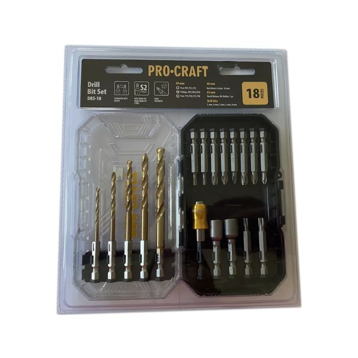 Набір свердл та біт Procraft DBS18