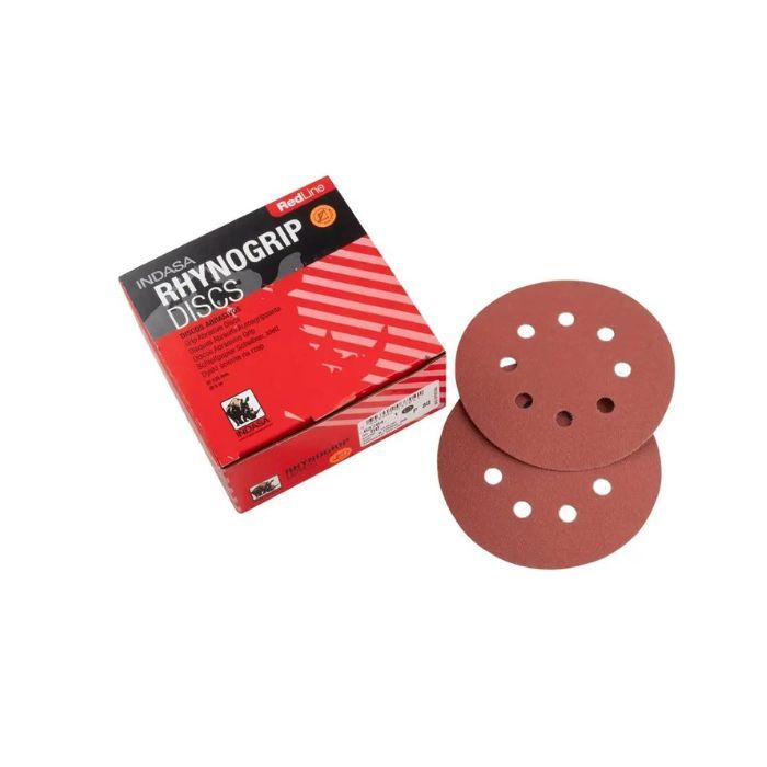Диски Indasa Red Line на 8 отворів, червоний 125мм P1000