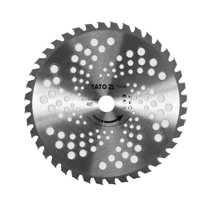 Диск переможний для бензокоси 40 зубів 255 х 25,4 х 1,6 мм YATO YT-85150