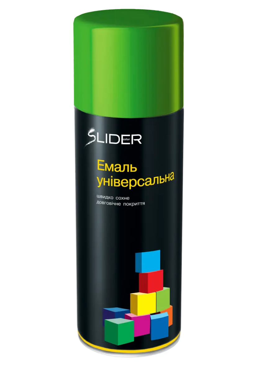 Емаль SLIDER color універсальна 6018 салатна 400 мл