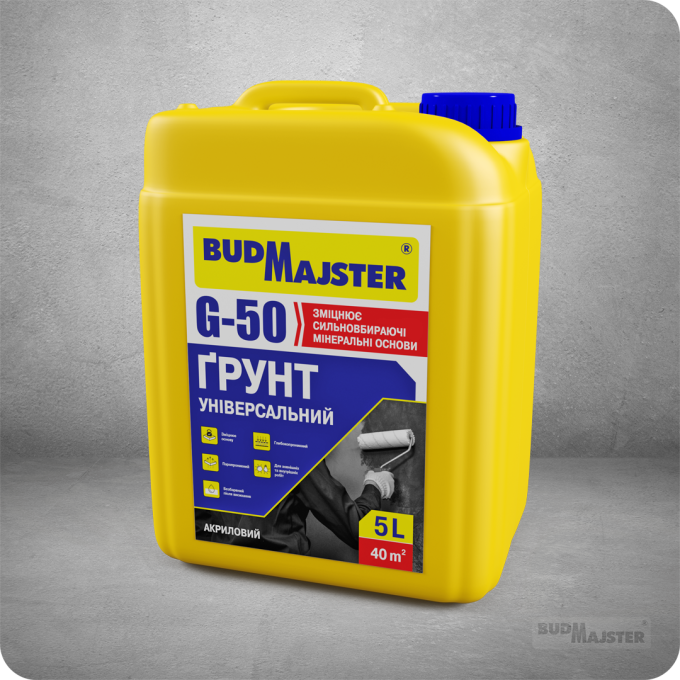 Ґрунтовка G-50 BUDMAJSTER 5л акрилова універсальна