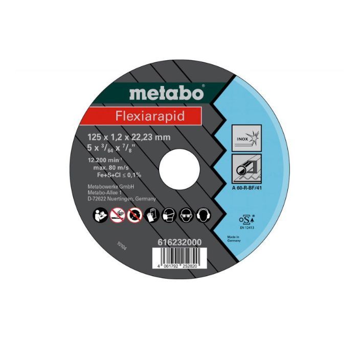 Диск отрезной Metabo Flexiarapid Inox A 60-R, 125x1.2x22.23 мм