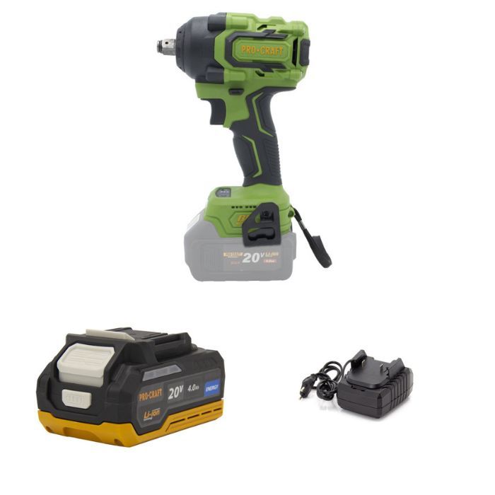 Набір Акумуляторна гайковерт PWA18+батарея Procraft 20/4 Energy+зарядний пристрій Procraft 20/1