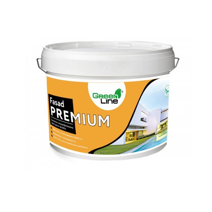 Силікон-модифікована фасадна фарба FASAD PREMIUM, ТМ GREEN LINE , 5 л