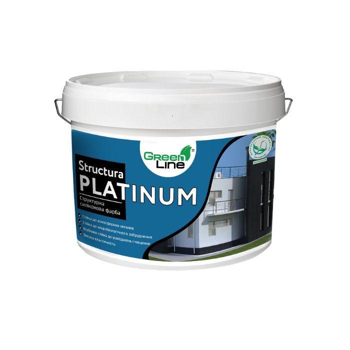 Структурна силіконова фарба Green Line Structura Platinum, 16 кг