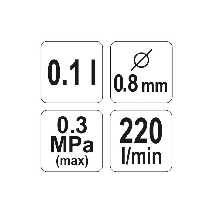 Фарбопульт пневматический Yato YT-2357 0,8 мм