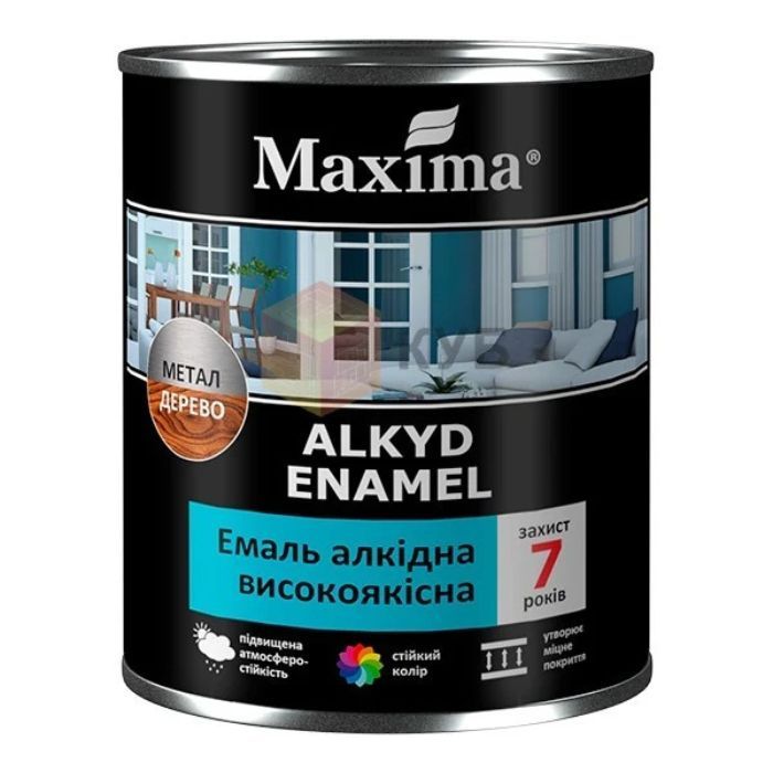 Эмаль алкидная высококачественная, белая матовая, ТМ "Maxima" - 2,3 кг