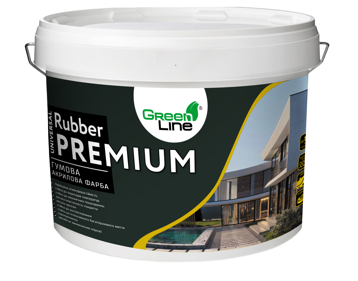 Гумова акрилова фарба UNIVERSAL RUBBER PREMIUM, 10 л