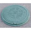 Люк садовий каналізаційний  полімерпіщаний "УКРАЇНА" зелений, 17 кг, d=735 мм (1,5т)