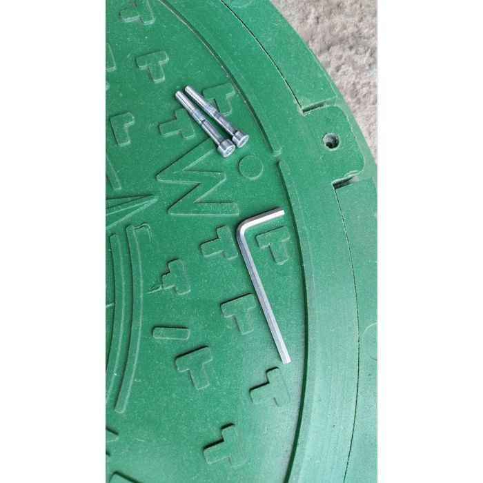 Люк садовий каналізаційний  полімерпіщаний "УКРАЇНА" зелений, 17 кг, d=735 мм (1,5т)