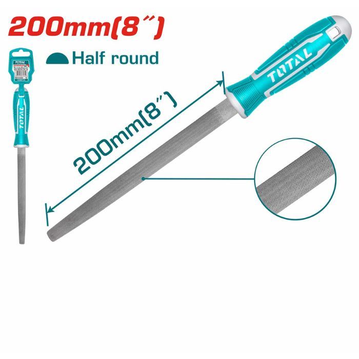 Напилок сталевий напівкруглий 200мм TOTAL