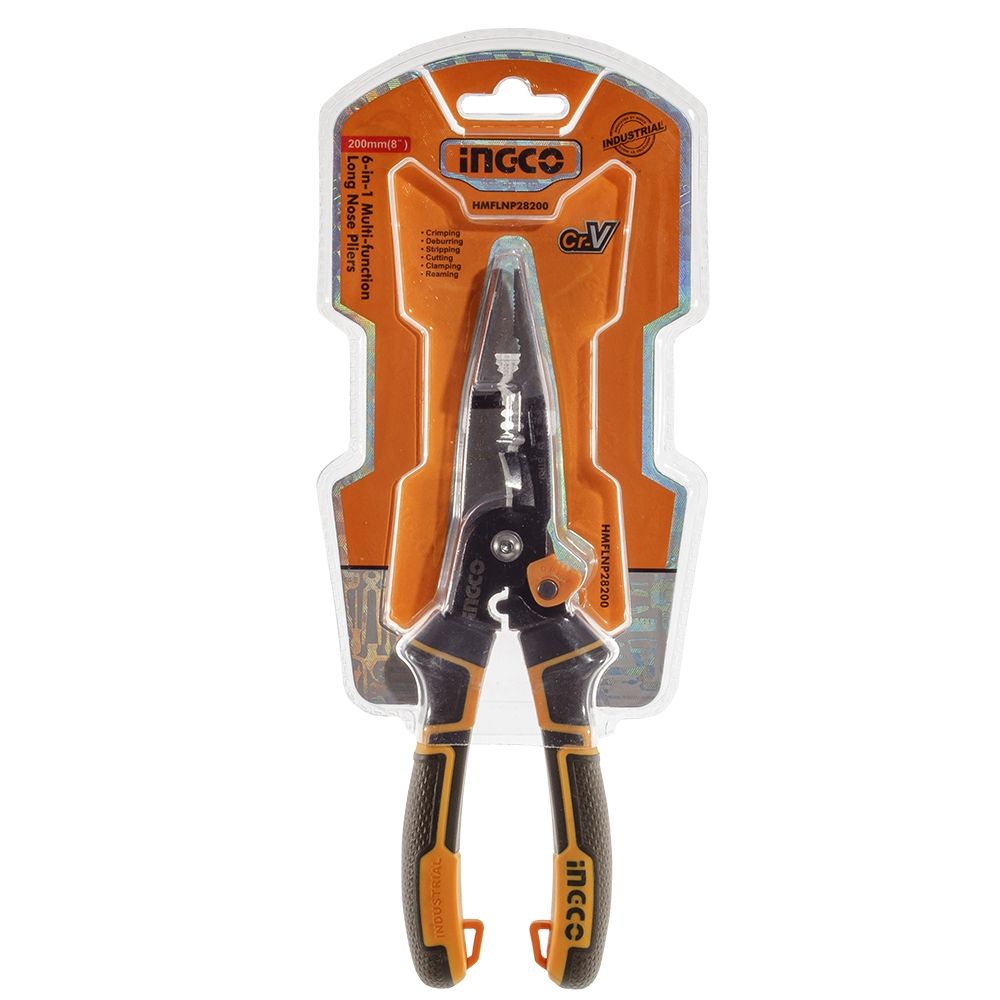 Багатофункціональні довгогубці 6 в 1 "Profi" 200 мм INGCO INDUSTRIAL