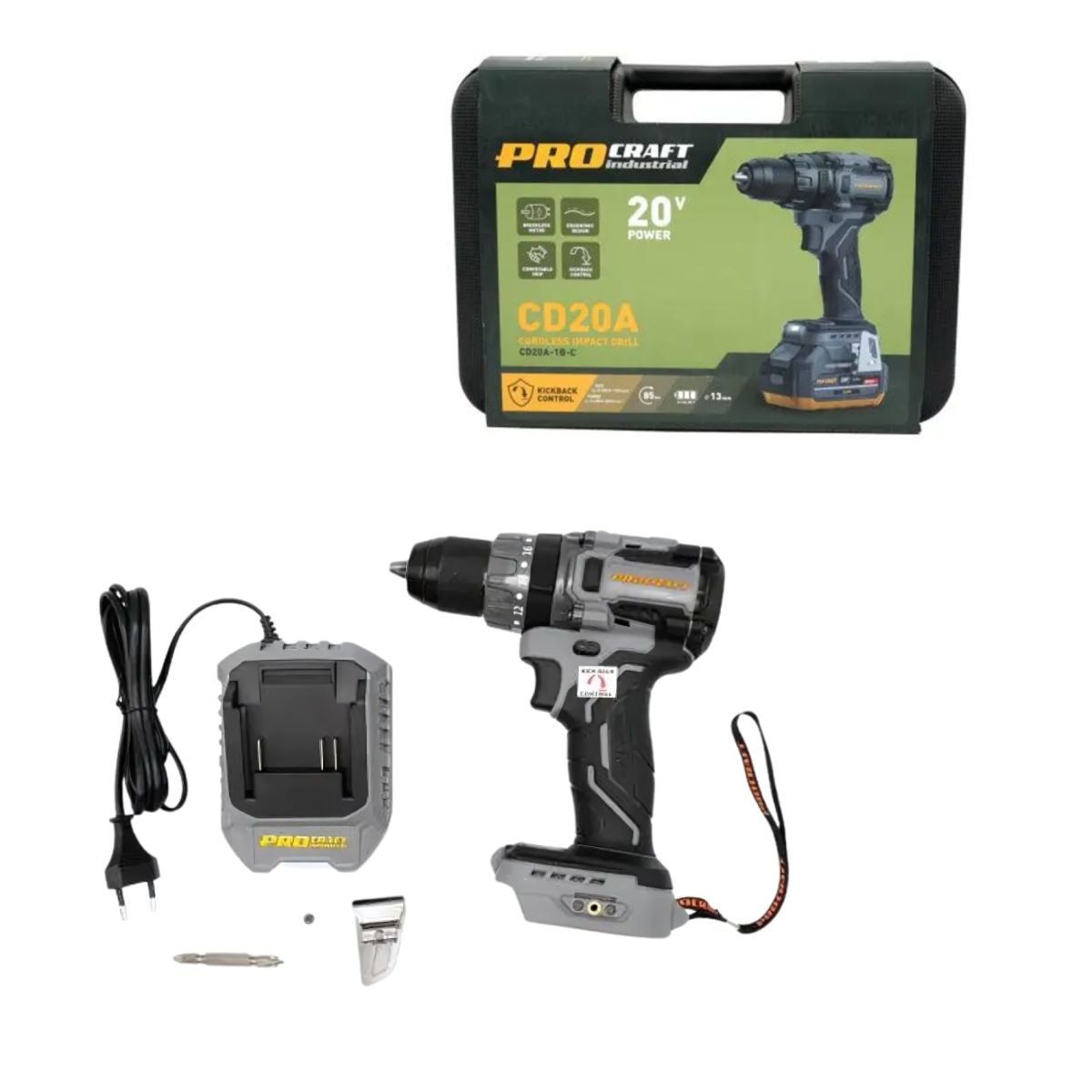 Шуруповерт Procraft industrial CD20A (з 1 акб та зп)