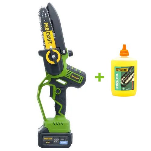 Набір Акумуляторна міні пила Procraft PKA32LI (з АКБ та з/п)+Олива для ланц. 200мл