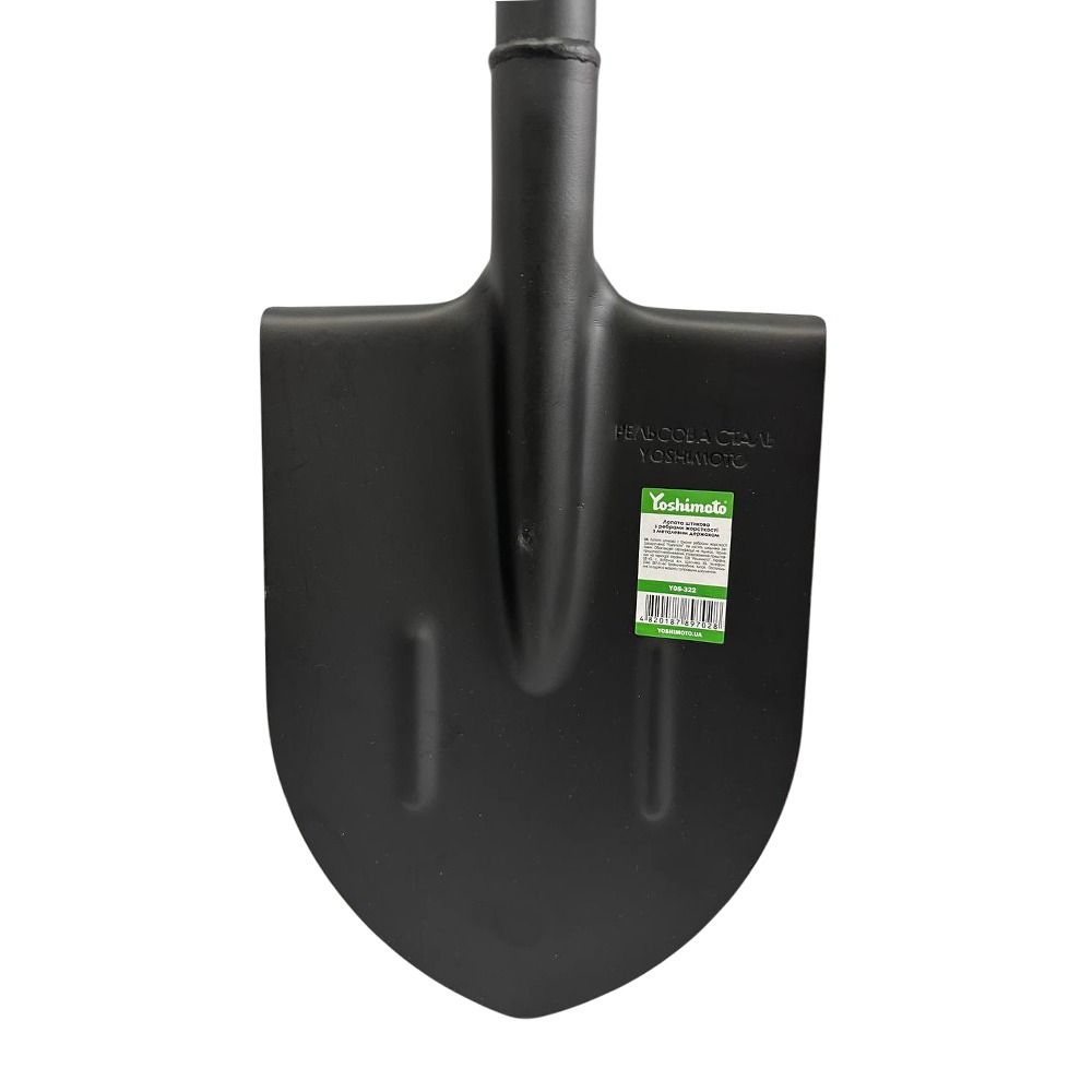 Лопата штыковая Yoshimoto с ребрами жесткости с металлической рукояткой