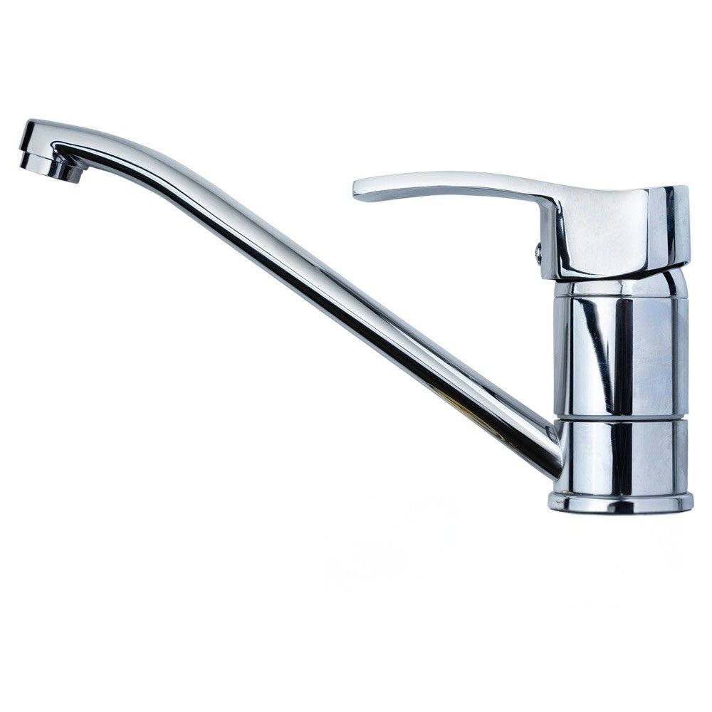 Змішувач MD Ø40 для кухні гусак прямий 250мм на гайці AQUATICA MD-1B241C