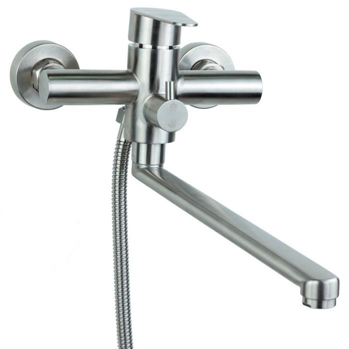 Змішувач HT Ø35 для ванни гусак прямий 325мм дивертор вбудований картріджний SS AQUATICA HT-2C271P