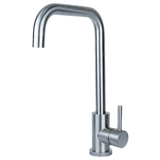 Змішувач KT Ø35 для кухні Г-гусак на гайці SS AQUATICA KT-4B270P