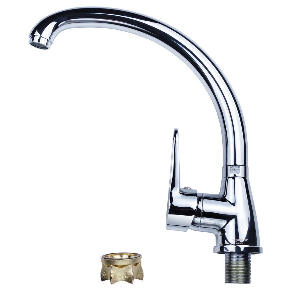 Смеситель HL Ø35 для кухни гусак ухо на гайке AQUATICA HL-4B130C