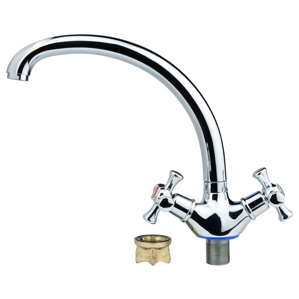 Змішувач PL 1/2" для кухні гусак вухо на гайці AQUATICA PL-4B155C