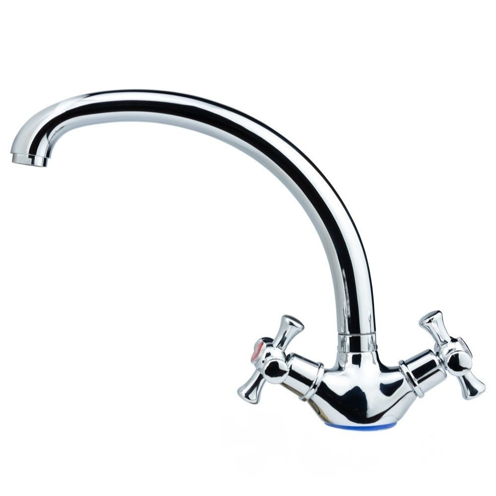 Змішувач PL 1/2" для кухні гусак вухо на гайці AQUATICA PL-4B155C