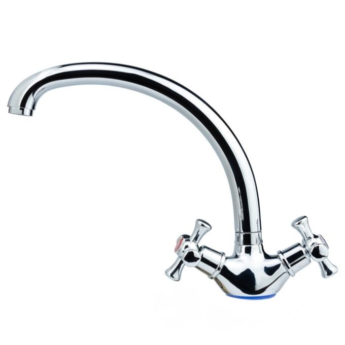 Змішувач PL 1/2" для кухні гусак вухо на гайці AQUATICA PL-4B155C