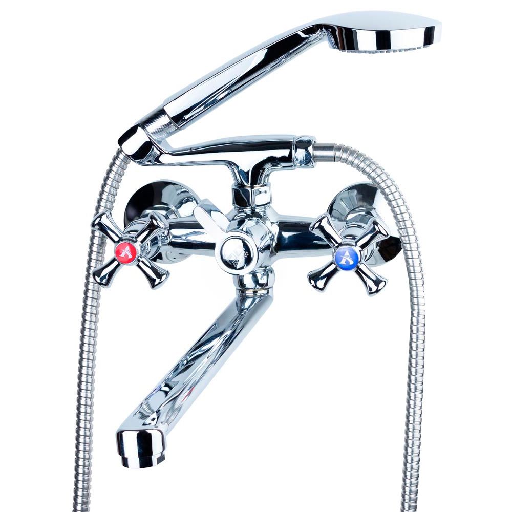 Змішувач PL 1/2" для ванни гусак прямий 350мм дивертор вбудований картріджний AQUATICA PL-2C255C