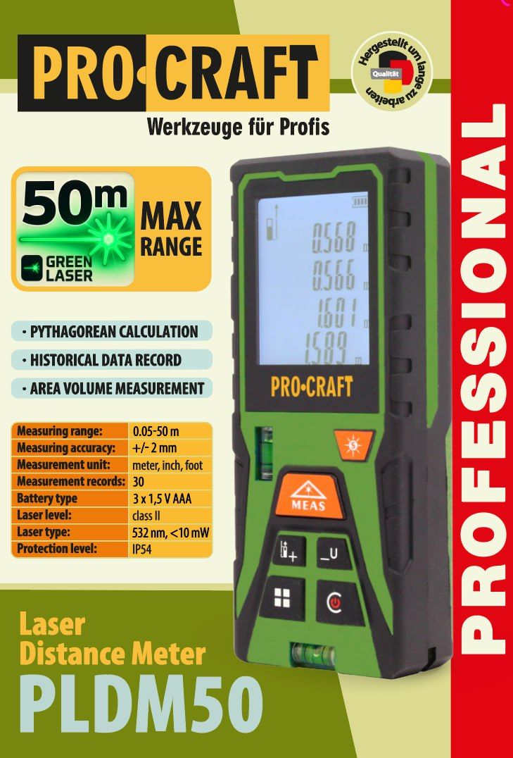 Лазерний далекомір Procraft PLDM50