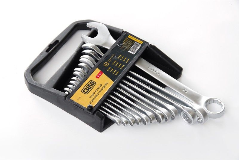 Набір ключів ріжково-накидних CrV 6-22мм (12шт) СИЛА