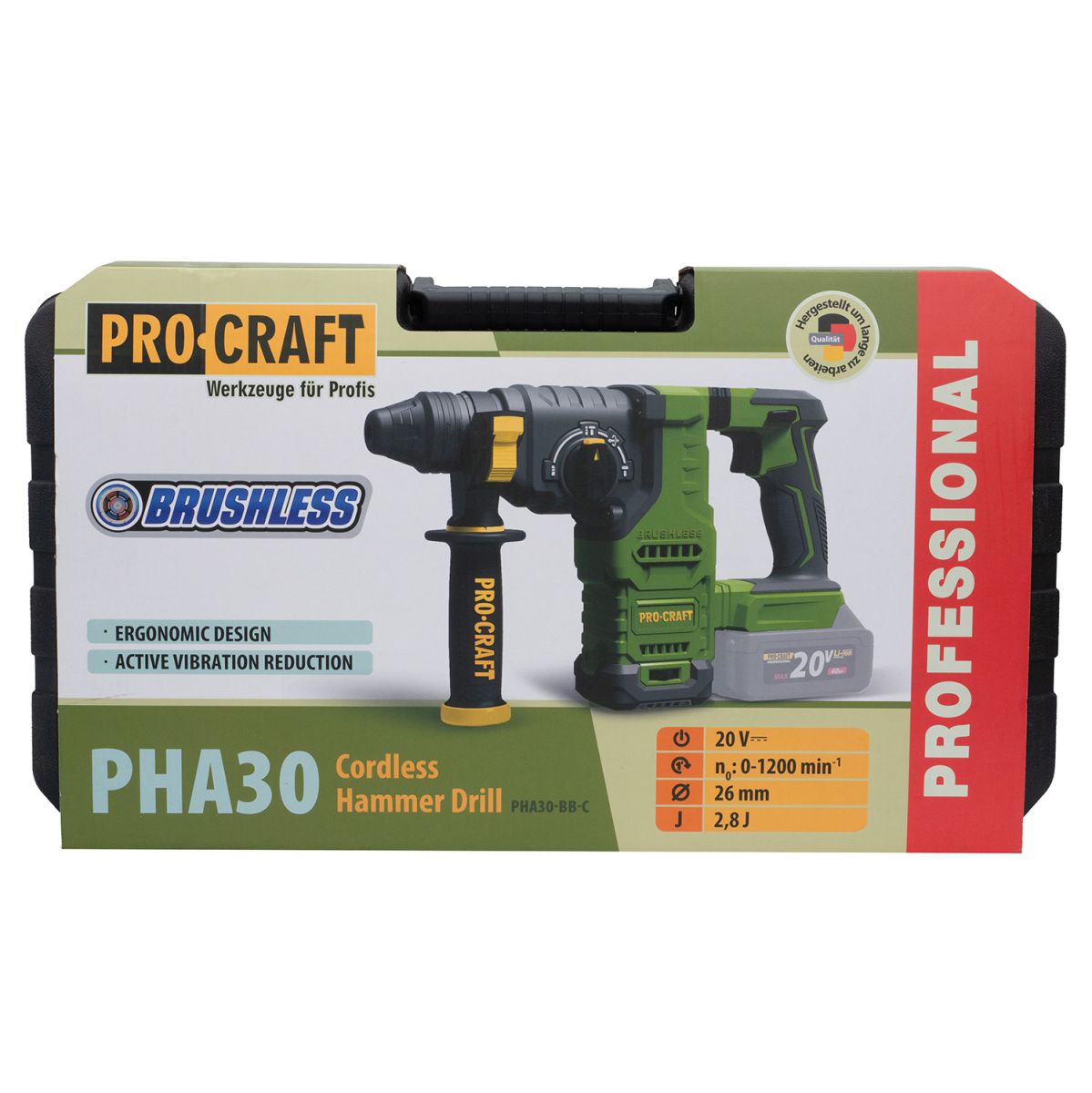 Аккумуляторный перфоратор Procraft PHA30 Кейс (без АКБ и ЗУ)