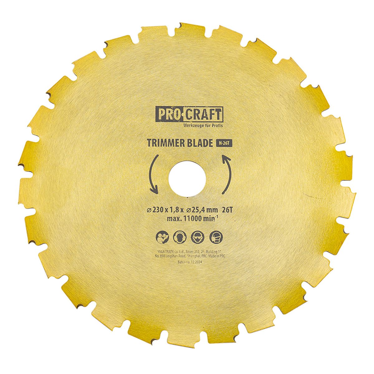 Ніж 26T під напилок Procraft D255*25.4