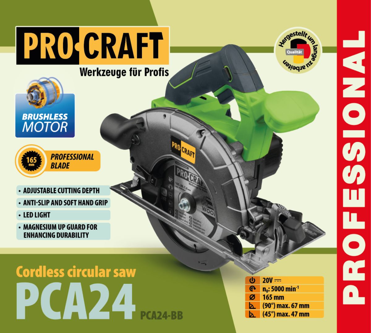 Акумуляторна дискова пила Procraft PCA24 (Без акб та зп)