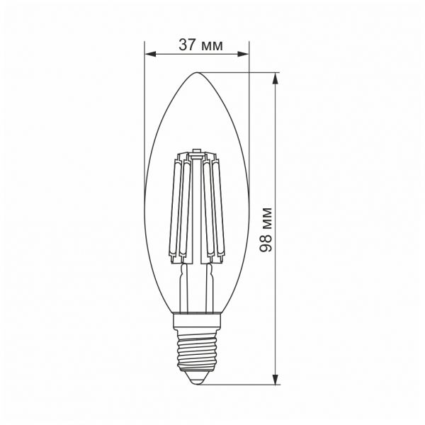 LED лампа VIDEX Filament C37F 6W E14 4100K