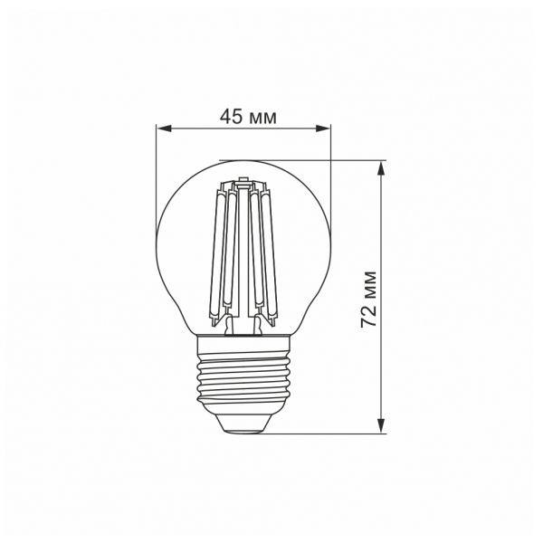 LED лампа VIDEX Filament G45FA 6W E27 2200K бронза
