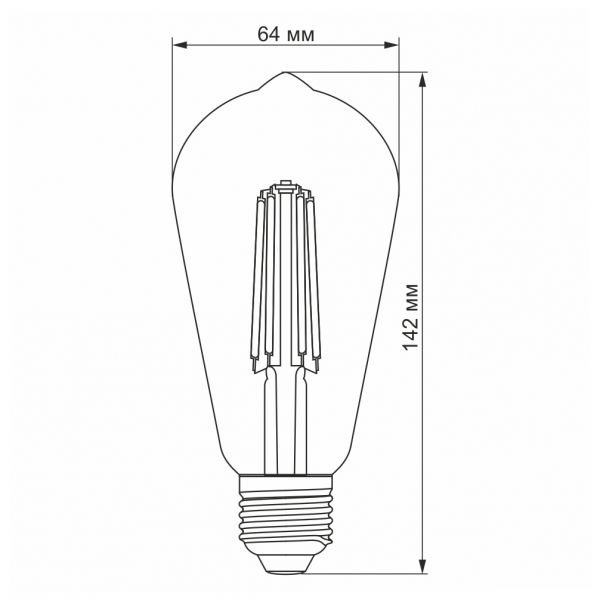 LED лампа VIDEX Filament ST64FAD 6W E27 2200K дімерна бронза