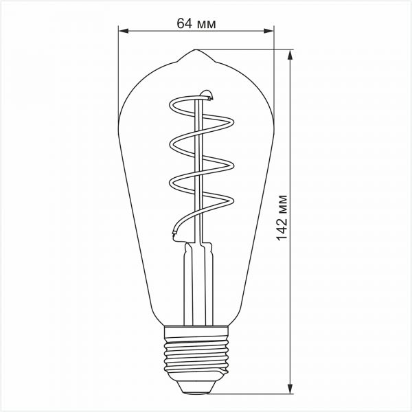 LED лампа VIDEX Filament ST64FASD 5W E27 2200K димерная бронза
