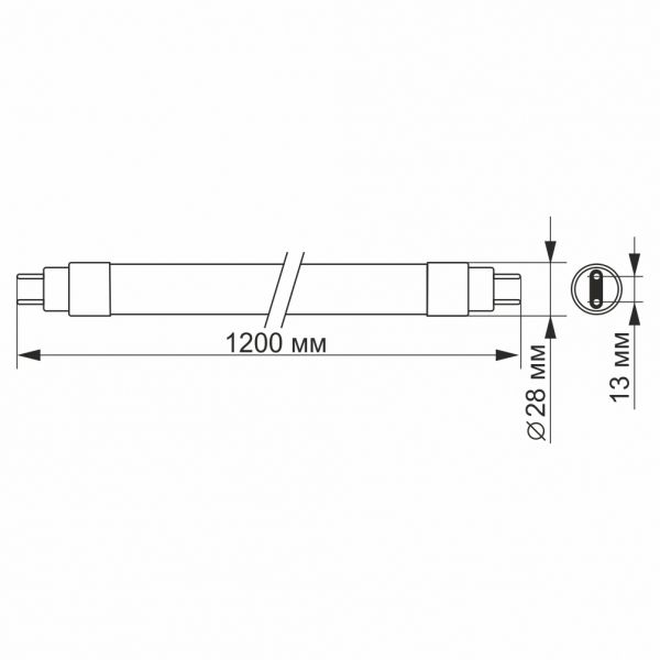 LED лампа VIDEX T8b 18W 1.2M 4100K матова