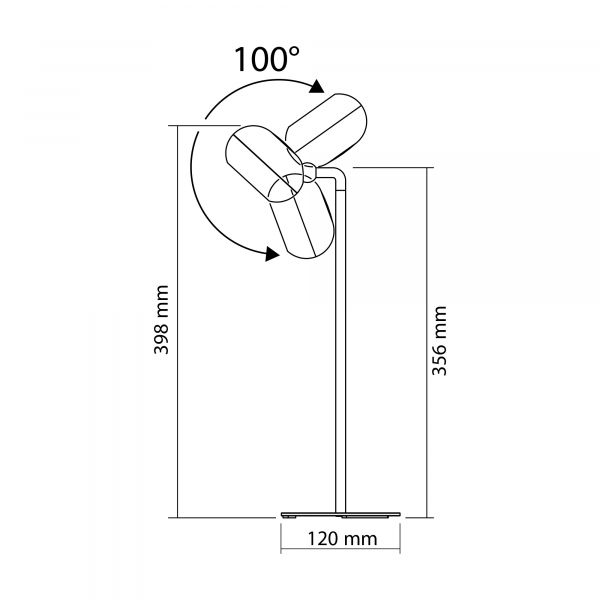 LED лампа настiльна з акумулятором VIDEX VLE-TF18B 3W 3000-5500K Чорна