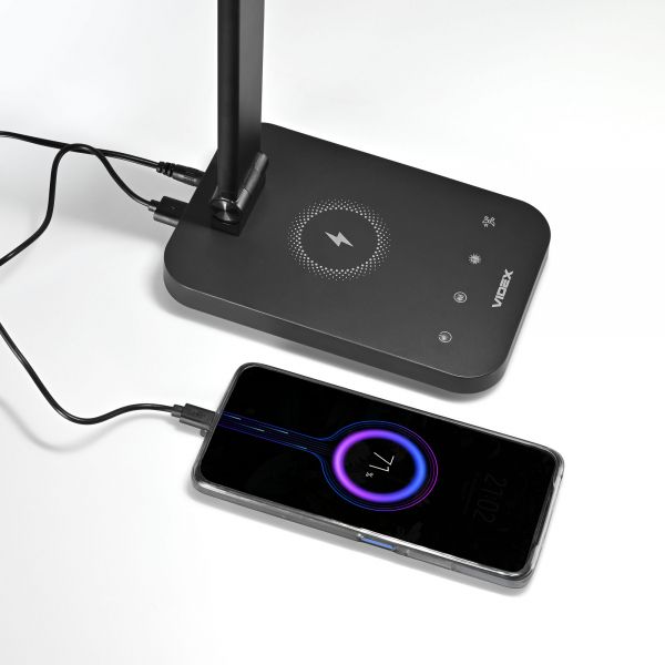 LED лампа настiльна з бездротовою зарядкою VIDEX VL-TF17B 18W 1800-6500K