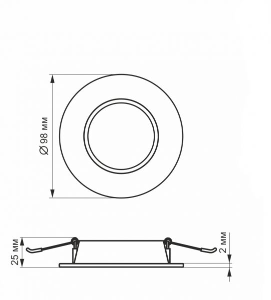 LED светильник Back встроенный круглый VIDEX 4W 5000K