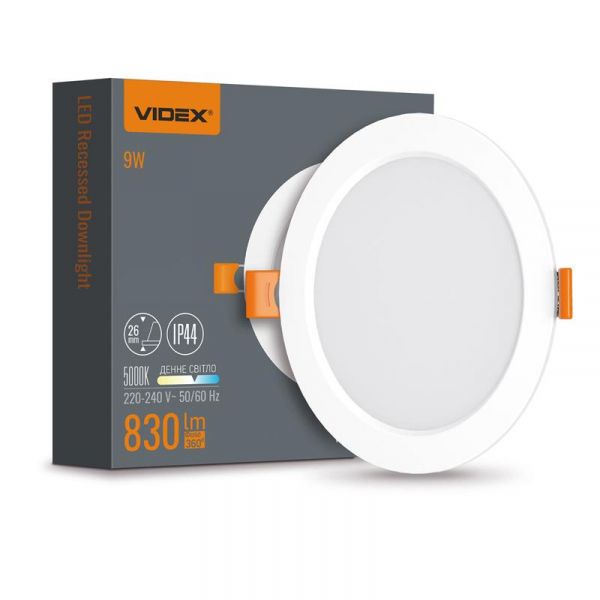 LED светильник Back встроенный круглый VIDEX 9W 5000K